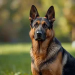 German Shepherd sitting outdoors showing temperament, intelligence, and training readiness