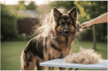 German-Shepherd-being-brushed-during-shedding-season-with-undercoat-rake