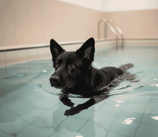 Black-GSD-Swimming-Exercise