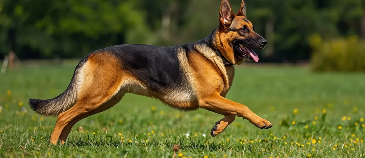 athletic adult German Shepherd standing showing proper hip structure
