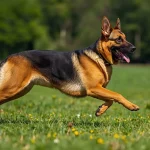 athletic adult German Shepherd standing showing proper hip structure