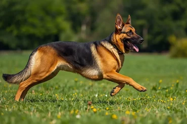 athletic adult German Shepherd standing showing proper hip structure