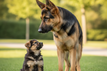 German-Shepherd-size-comparison-from-8-week-puppy-to-full-grown-adult-dog