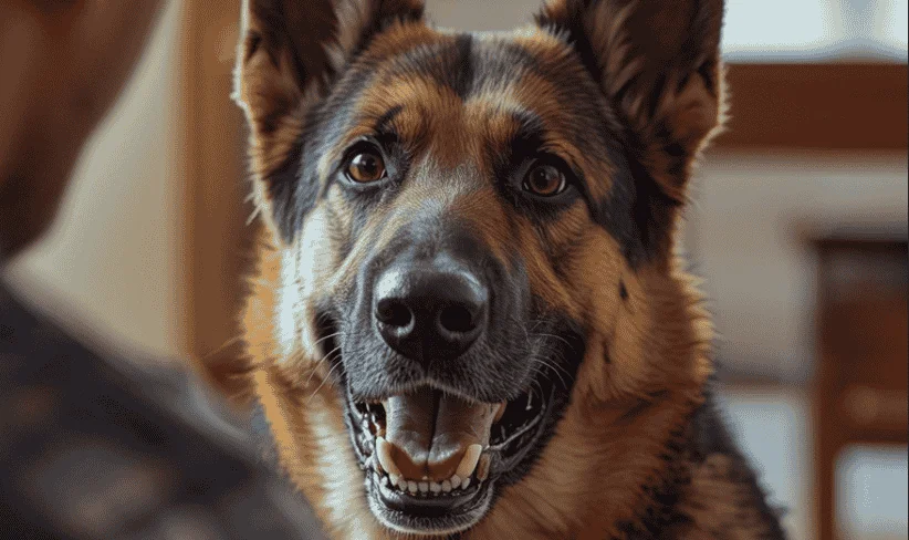 German-Shepherd barking-at-owner-to-get-attention-or-request-something
