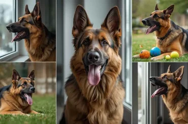 Different types of German Shepherd barking behavior including alert, demand, and boredom barking