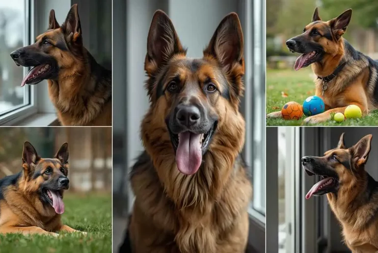 Different types of German Shepherd barking behavior including alert, demand, and boredom barking